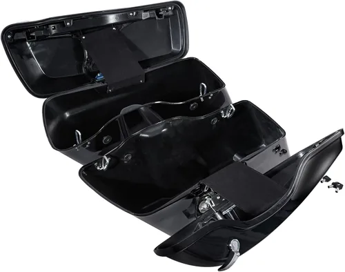 Vista 4 de TCT-MOTORPARTS - Alforjas rígidas con pestillo, color negro mate