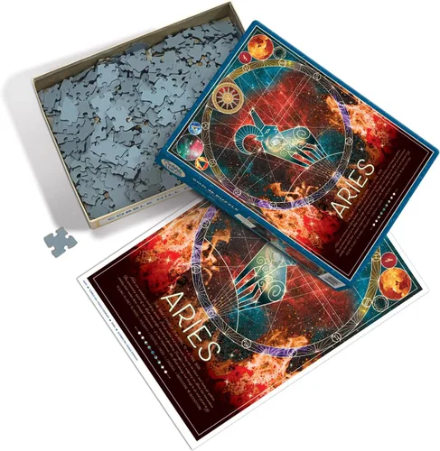 Vista 3 de Cobble Hill - Rompecabezas del zodiaco de 500 piezas, Aries - Muestra de póster incluido