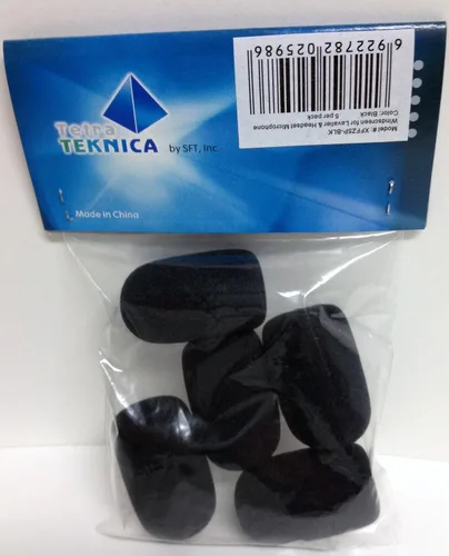 Vista 4 de XFFZ5P-BLK Rompevientos para micrófono de solapa o con auriculares, color negro, 5
