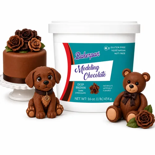 Vista 8 de Bakerpan Black Modeling Chocolate - 1 libra, esculpir pasteles Toppers Negro