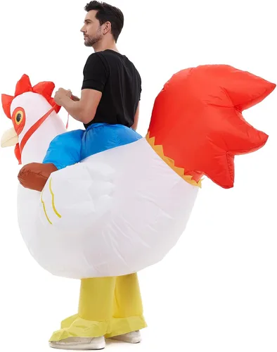 Vista 4 de HSCTEK Disfraz inflable de pollo para adultos
