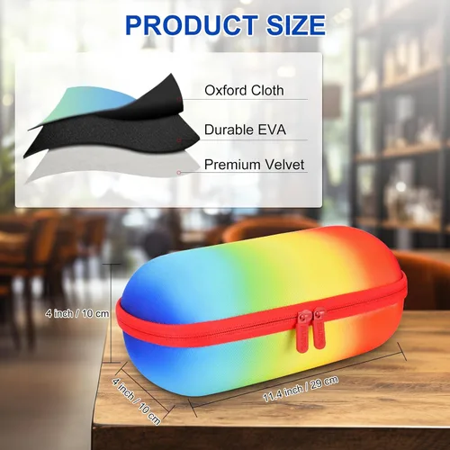 Vista 4 de Estuche rígido, estuche portátil impermeable para altavoz Bluetooth JBL Pulse 5 - Color degradado