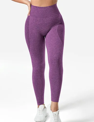 Vista 2 de YEOREO Leggings de entrenamiento sin costuras para mujer, pantalones de yoga con contorno de sonrisa de cintura alta