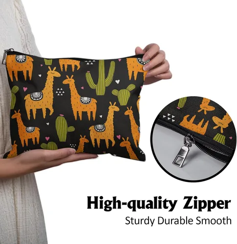 Vista 7 de Bolsa de maquillaje para mujer, Corazones de cactus de alpaca