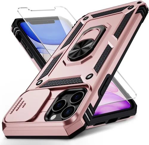 Vista 16 de Funda para iPhone 11 Pro con cubierta para lente de cámara, protector de pantalla HD, protección contra caídas de grado militar de 10 pies, soporte