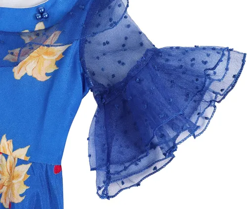 Vista 6 de COTRIO Isabella Dress with Garland Girls Mirabel Costume Outfits Magic Family Cosplay Birthday Party Dresses
