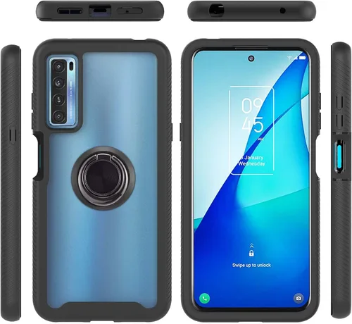 Vista 124 de Funda compatible con Xiaomi Poco X3 NFC, compatible con Xiaomi Poco X3 Pro/Poco X3 Ring Stand 3 en 1, color negro