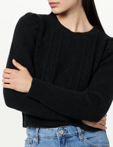 Vista 3 de The Drop Suéter de punto trenzado con mangas abullonadas Gloria para mujer