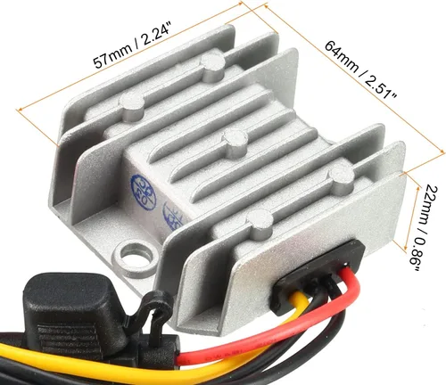 Vista 2 de Regulador convertidor de CC a CC, transformador de conversión impermeable, [para camiones y automóviles] - CC 12V/24V (9V - 35V) a DC 6V 10A 6V 10A