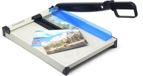 Vista 9 de Cortador de papel de 12 pulgadas, base de metal sólido, hoja afilada para recortar fotos, tarjetas, etiquetas, capacidad de 12 hojas, ideal