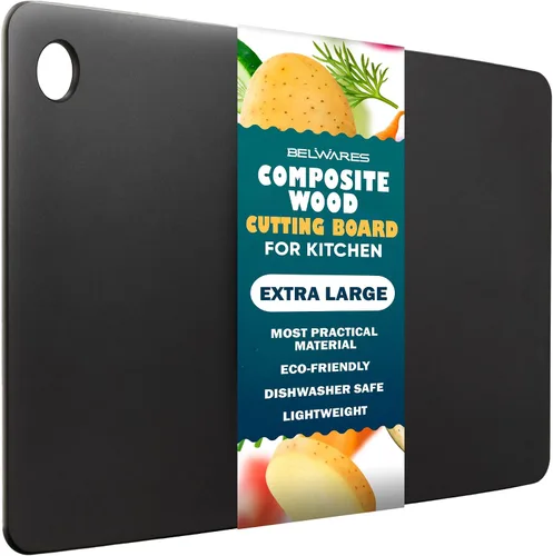 Vista 11 de Tabla de cortar de madera para cocina, tablas de cortar pequeñas de madera compuesta para lavavajillas, tabla de cortar delgada, sin BPA y ecológica
