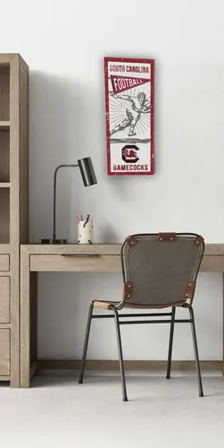 Vista 2 de KH deportes ventilador 7"x 18" South Carolina Gamecocks Vintage Player Letrero De Pared