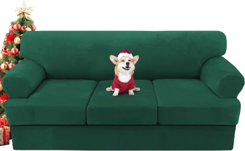 Vista 75 de H.VERSAILTEX Funda para sofá de 2 piezas, fundas para sillón con cojines en forma de T, funda para sofá de terciopelo grueso, protector de muebles