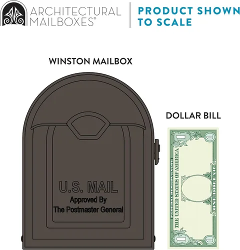 Vista 6 de Architectural Mailboxes 8830RZ-10 Buzón de montaje en poste Winston, bronce frotado