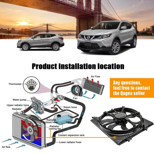 Vista 5 de Reemplazo del conjunto del ventilador de refrigeración del radiador para Nissan Rogue Sport 2.0L 2017 2018 2019 2019 reemplaza a 214816MA0A