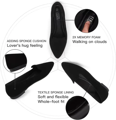 Vista 3 de MUSSHOE Zapatos planos para mujer, cómodos zapatos planos para mujer
