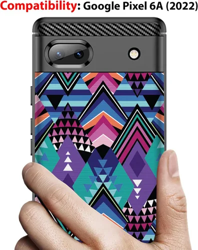 Vista 2 de CasesOnDeck - Funda de TPU negra compatible con Google Pixel 6A (2022) / Pixel 6A, delgada, minimalista, flexible, texturizada, formas abstractas