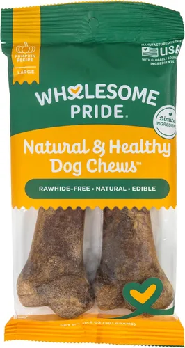 Vista 9 de Wholesome Pride Golosinas naturales y saludables para perros, paquete de 2 unidades para perros grandes, sabor a tocino, fabricadas en los Estados
