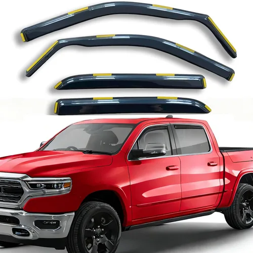 Vista 34 de Deflectores de ventana adhesivos para ventanas laterales y ventilación con viseras para 2015-2018 Chevy Silverado y GMC Sierra 1500 2500HD 3500HD