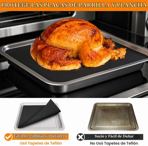 Vista 3 de 5 piezas de esteras de teflón para forro de horno para la freidora de aire de puerta francesa de 26 QT Emeril Lagasse 360, forros de freidora