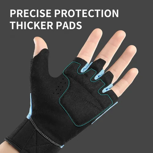 Vista 4 de Guantes de levantamiento de pesas para hombres, guantes de entrenamiento para mujeres, guantes de gimnasio transpirables y cómodos, antideslizantes