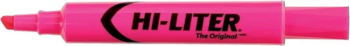 Vista 2 de HI-LITER - Resaltadores estilo escritorio, rosa fluorescente, caja de 12 (24010), punta de cincel