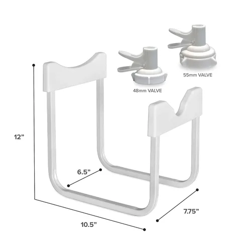 Vista 6 de Brio Bomba de agua potable manual universal y soporte para botella de agua de acero inoxidable con 2 válvulas dispensadoras