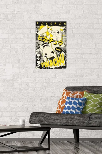 Vista 2 de Trends International Pokémon - Póster de pared de anime Pikachu, 14.72 x 22.37 pulgadas, versión premium sin marco