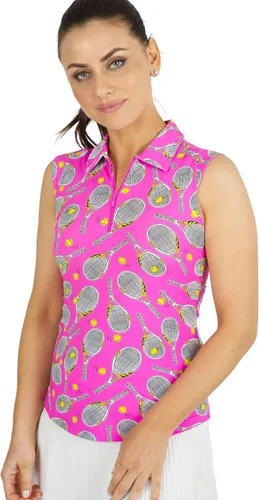 Vista 2 de IBKUL Athleisure Wear - Polo sin mangas con protección solar UPF 50+ Icefil Cooling Venus Print 14493