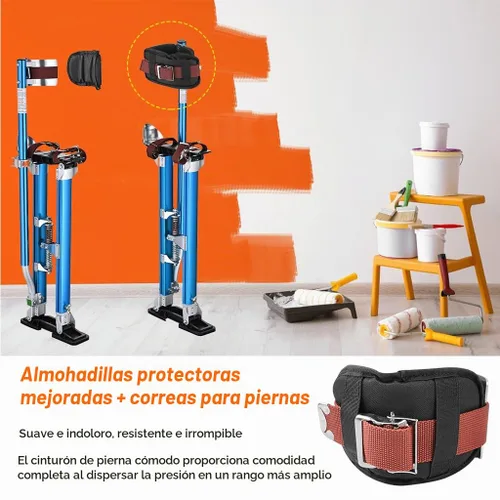 Vista 3 de Paquete de 2 piezas de repuesto para pilotes de yeso, almohadillas cómodas acolchadas protectoras para paneles de yeso, correas ajustables de nailon