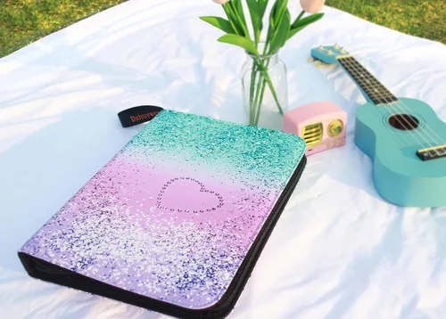 Vista 5 de Carpeta de tarjetas coleccionables para 4 bolsillos, 400 tarjetas con 50 fundas extraíbles con cremallera de protección, pulsera de fácil