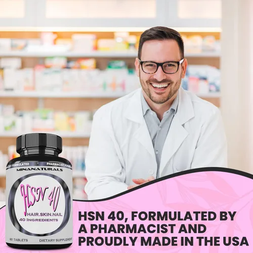 Vista 8 de HSN 40 Vitaminas para el crecimiento de la piel y las uñas para mujeres con biotina 10000 mcg, queratina, colágeno para cabello más grueso, fuerte