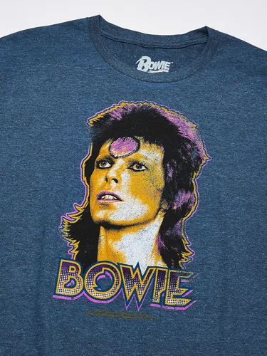 Vista 2 de Liquid azul David Bowie Ziggy Medallón playera de manga corta