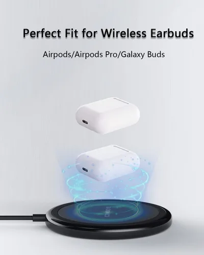 Vista 7 de COKOEYE Cargador inalámbrico, almohadilla de carga inalámbrica rápida de 15 W, paquete de 2 unidades compatible con iPhone 17/17 Air/17 Pro/17 Pro