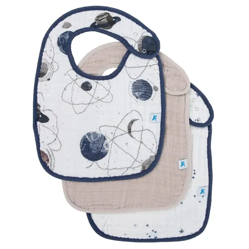Vista 11 de Little Unicorn Paquete de 3 baberos clásicos de alta calidad, ajustable a medida que crece el bebé, tela suave en la piel, ideal para los que comen