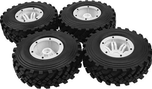 Vista 4 de Neumáticos de goma inflables de 2.2 pulgadas OD128mm y 0.472 in Hub hexagonal de plástico Beadlock llantas de rueda Super Grip Tyers compatibles