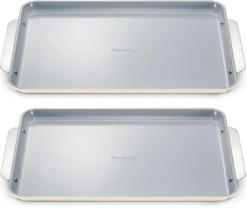 Vista 26 de Caraway Bandeja pequeña de cerámica antiadherente para hornear (9 x 13 pulgadas), no tóxica, sin PTFE ni PFOA, apta para horno, núcleo de acero Negro