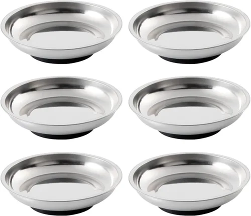 Vista 7 de Juego de 3 bandejas magnéticas de acero inoxidable para tornillos, enchufes, pernos, pasadores, mecánicos y automotrices
