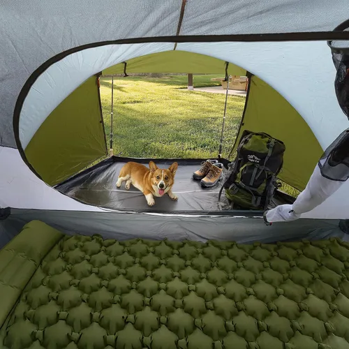 Vista 3 de Night Cat Pop Up Tent 2-3 Persons Instant Set Up Tent with Footprint Tarp & Porch, Automatic Double Layer Waterproof Camping Tent with Rainfly