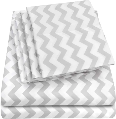 Vista 10 de Juego de sábanas de 4 piezas para camas individuales de 1500 hilos de microfibra de cepillado fino con bolsillo profundo - 1 funda de almohada