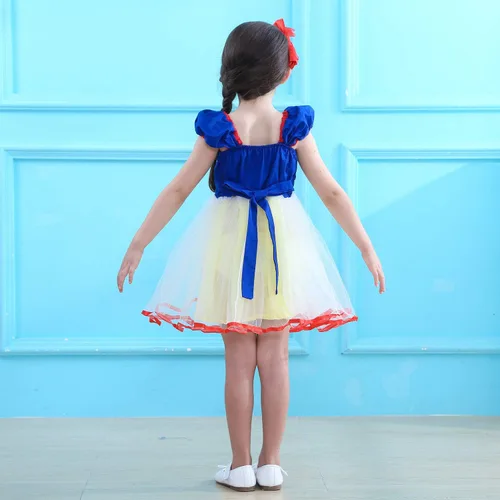 Vista 6 de Disfraz de princesa para niñas pequeñas para fiesta de cumpleaños con diadema