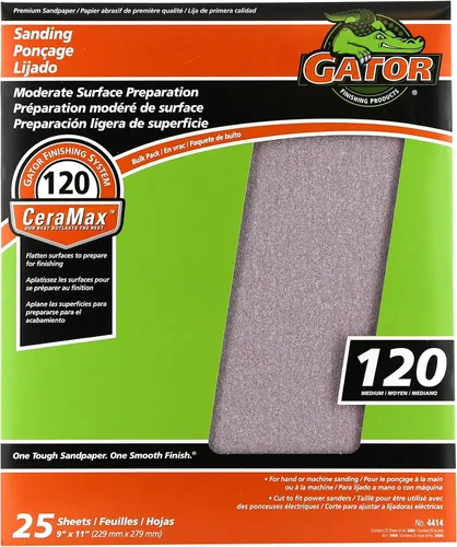 Vista 13 de Gator CeraMax - Hojas de lijado de cerámica de 9 x 11 pulgadas, grano 80, paquete de 25