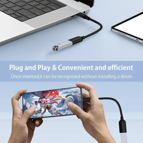 Vista 5 de Adaptador USB C a USB OTG para Android, 5Gbps On The Go USB3.0 USBC macho a USB-A hembra Adaptador Android OTG Cable para Samsung Galaxy S26 S25 FE