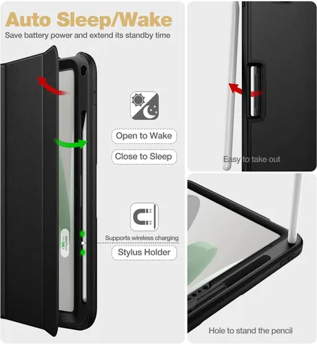 Vista 4 de SURITCH para iPad de 10.ª generación, funda de 10.9 pulgadas 2022, protector de pantalla integrado, soporte para Apple Pencil, imán, funda