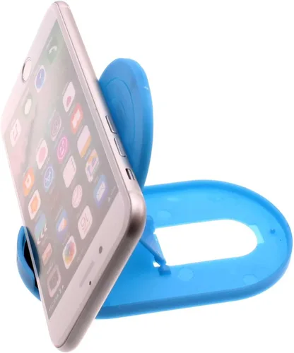 Vista 2 de Soporte plegable azul compatible con Samsung Galaxy A73, A54, A53, A33, A23, A14, A13, A03s - Soporte de viaje para escritorio