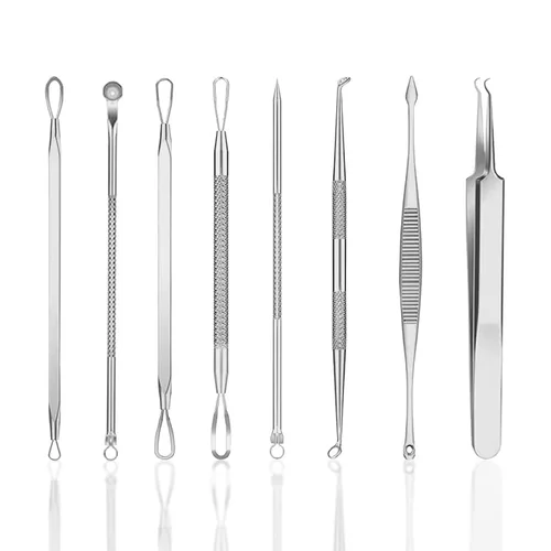 Vista 3 de Kit de herramientas de pinzas extractoras de espinillas y espinillas para acné