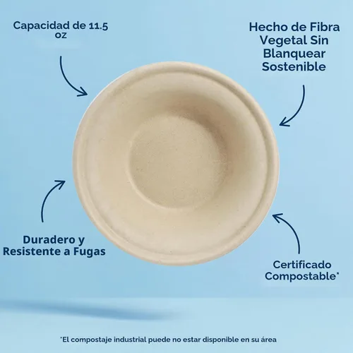 Vista 3 de World Centric Cuencos de papel compostables, 11.5 onzas (paquete de 20)