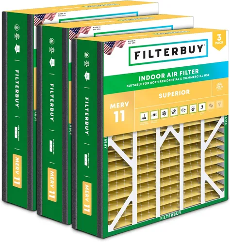 Vista 18 de Filterbuy Filtro de aire MERV 11 de 10 x 17 x 2 pulgadas para defensa de mascotas y alergias (paquete de 3), filtros exteriores plisados