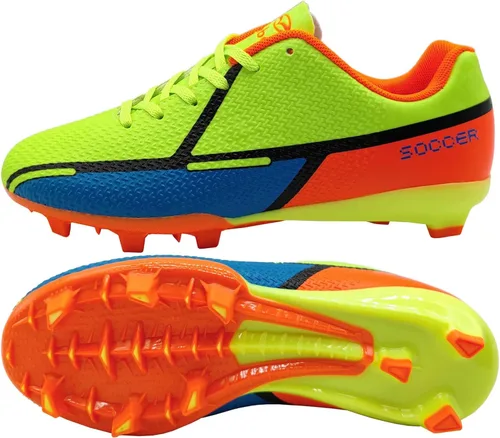 Vista 2 de tiebaoGanar Tacos de fútbol para niños y niñas, aretes largos para interiores y exteriores, TFAGFG, botas de fútbol para hombres y mujeres, zapatos