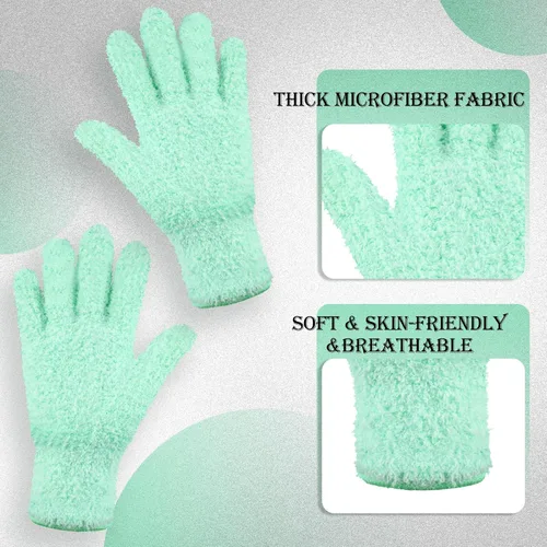 Vista 6 de Patelai 12 pares de guantes de microfibra para plantas y hojas, talla S Colores surtidos